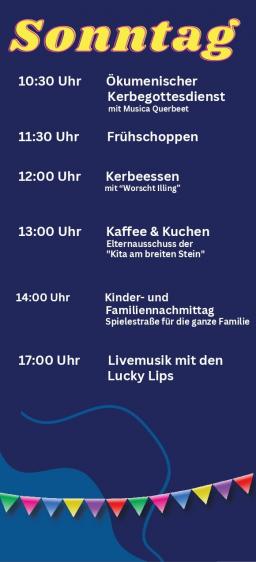 Kerbeprogramm am Sonntag