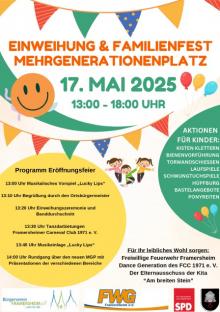 Plakat Einweihung & Familienfest Mehrgenerationenplatz
